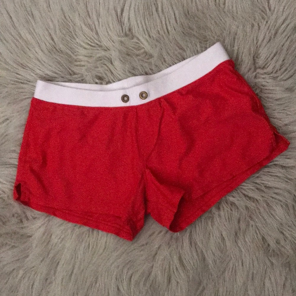 ❤️3X20 KEEP STRONG Women's Vintage Low Rise Red Athletic Swim Shorts | M